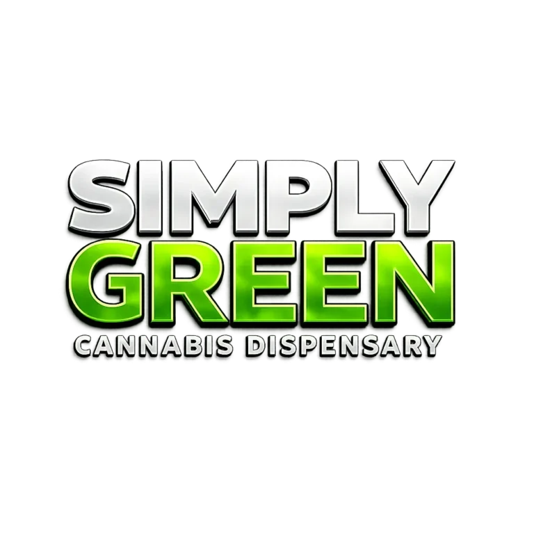 Simply Green Dispensary logo and storefront signage in Coram, New York